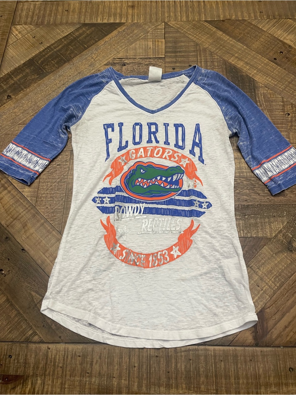 Vintage Florida Gators Women's 3/4 Raglan Shirt - Rowdy Reptiles Retro Tee